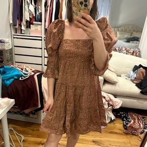 Tiered floral dress with bow back